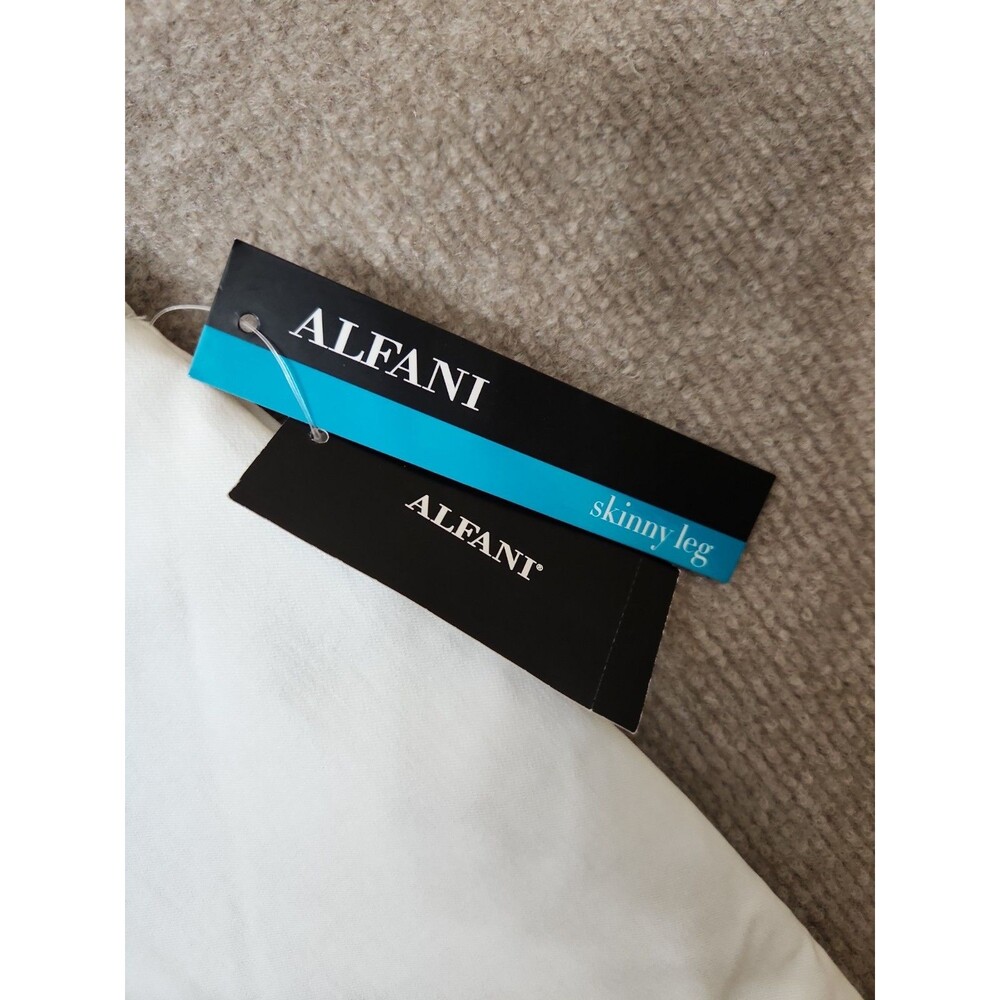 Alfani Tummy Control Pull On Skinny Pants Womens 14 White Slimming Stretch NEW - Picture 5 of 11
